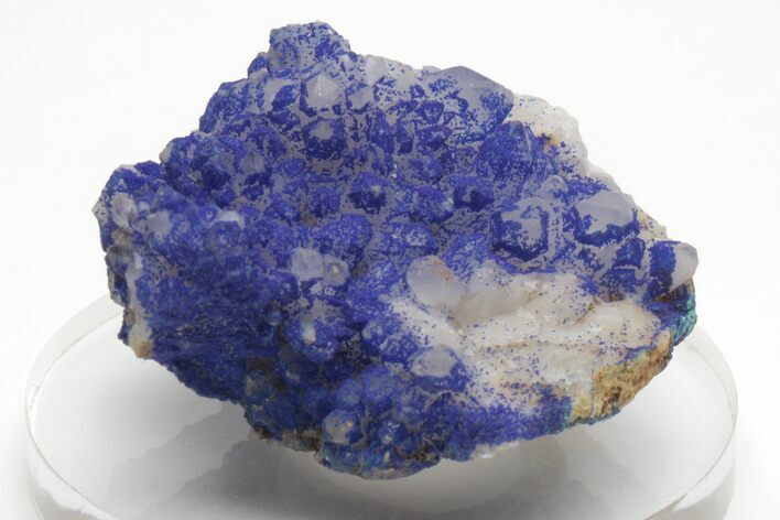 Vivid-Blue Azurite Encrusted Quartz Crystals - China #213822